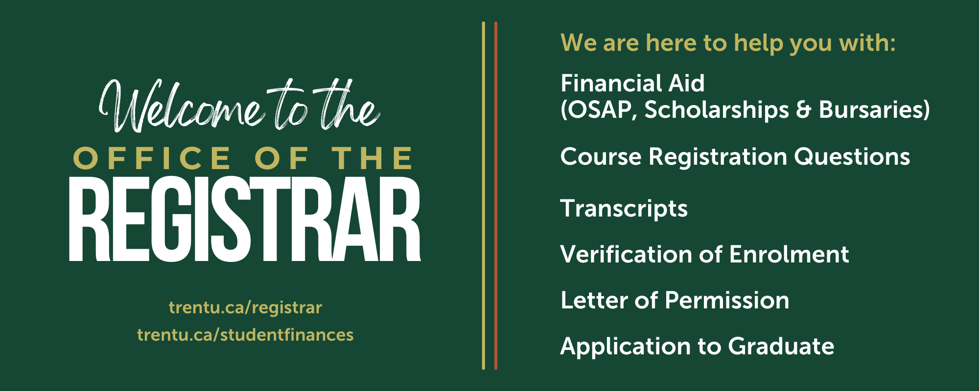 Office of the Registrar Trent University